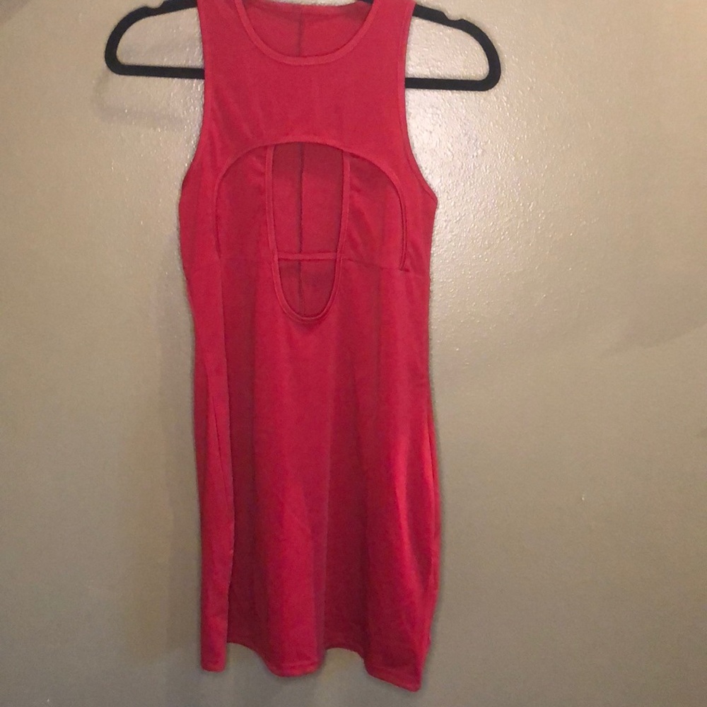 Red mini dress